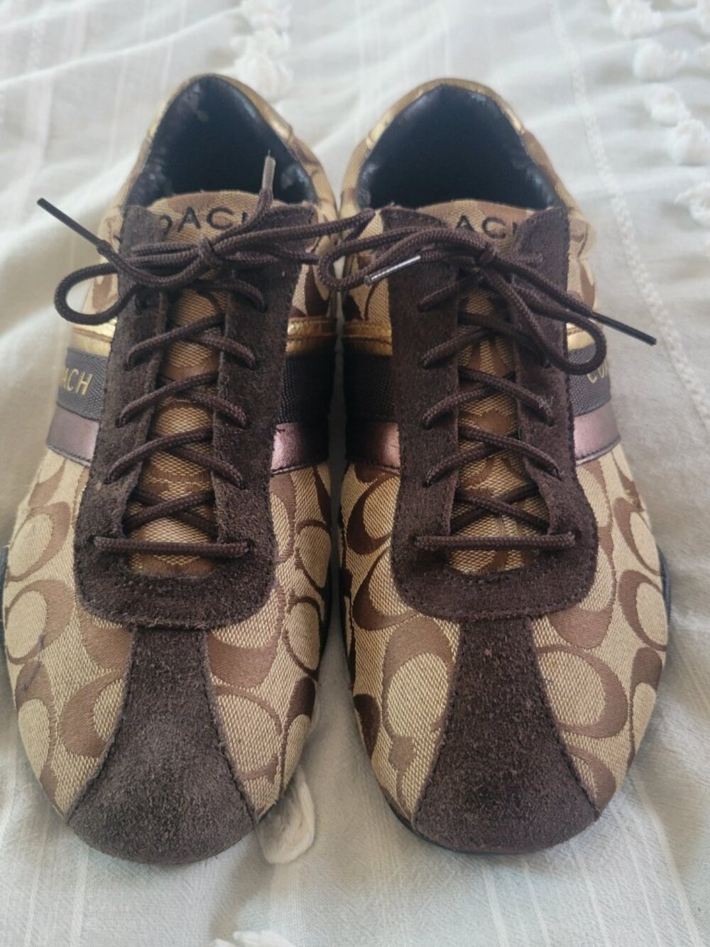 Classic Coach Jayme sneakers in the iconic khaki/brown signature canvas Sz 11 - Picture 3 of 9